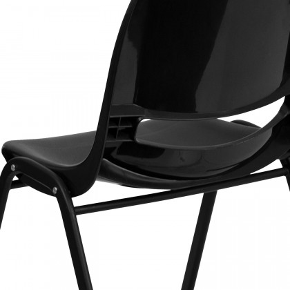 BLNK HERCULES Series Ergonomic Shell Stack Chair - Black, 17,75"H Seat