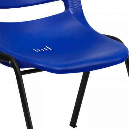 BLNK HERCULES Series Ergonomic Shell Stack Chair - Blue/Black, 17,75"H Seat