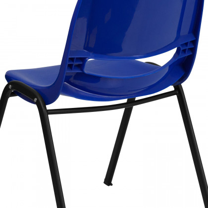 BLNK HERCULES Series Ergonomic Shell Stack Chair - Blue/Black, 17,75"H Seat