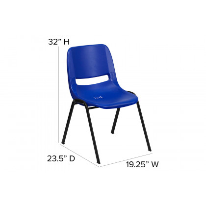 BLNK HERCULES Series Ergonomic Shell Stack Chair - Blue/Black, 17,75"H Seat