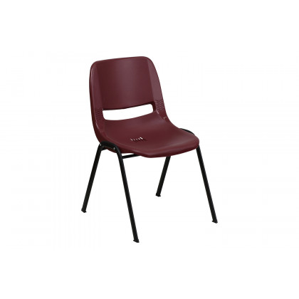 BLNK HERCULES Series Ergonomic Shell Stack Chair - Burgundy/Black, 17,75"H Seat