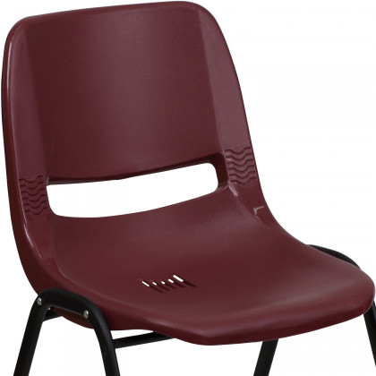 BLNK HERCULES Series Ergonomic Shell Stack Chair - Burgundy/Black, 17,75"H Seat