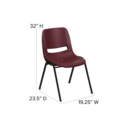 BLNK HERCULES Series Ergonomic Shell Stack Chair - Burgundy/Black, 17,75"H Seat