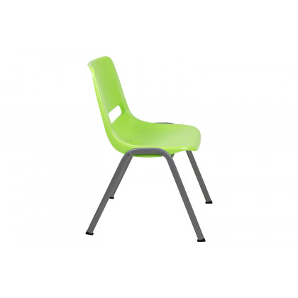 BLNK HERCULES Series Ergonomic Shell Stack Chair with Gray Frame - Green