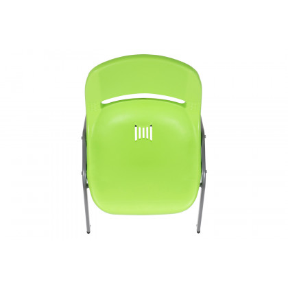 BLNK HERCULES Series Ergonomic Shell Stack Chair with Gray Frame - Green