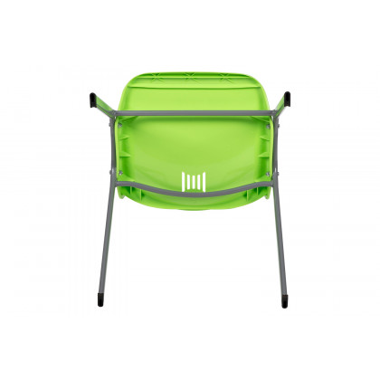 BLNK HERCULES Series Ergonomic Shell Stack Chair with Gray Frame - Green