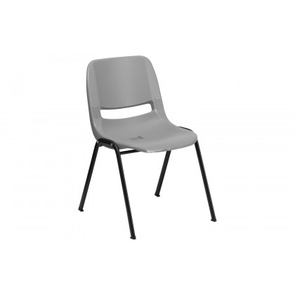 BLNK HERCULES Series Ergonomic Shell Stack Chair - Gray/Black, 17,75"H Seat