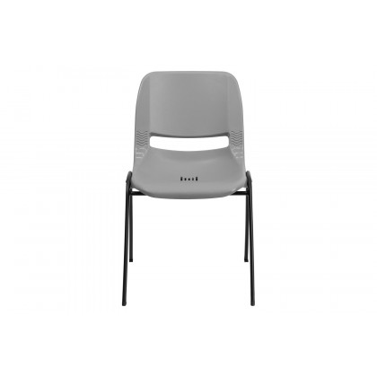 BLNK HERCULES Series Ergonomic Shell Stack Chair - Gray/Black, 17,75"H Seat