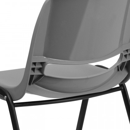BLNK HERCULES Series Ergonomic Shell Stack Chair - Gray/Black, 17,75"H Seat