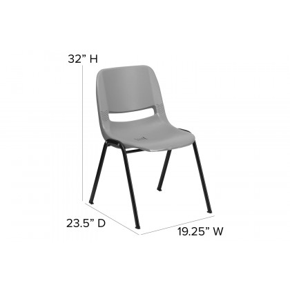 BLNK HERCULES Series Ergonomic Shell Stack Chair - Gray/Black, 17,75"H Seat