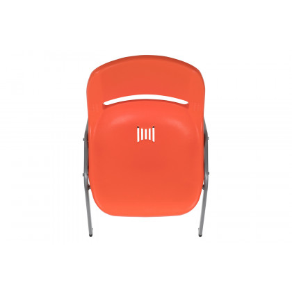 BLNK HERCULES Series Ergonomic Shell Stack Chair with Gray Frame - Orange