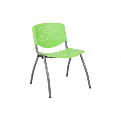 BLNK HERCULES Series Plastic Stack Chair with Titanium Gray Powder Coated Frame - Green