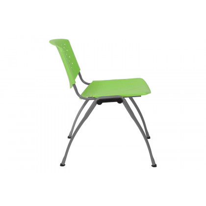 BLNK HERCULES Series Plastic Stack Chair with Titanium Gray Powder Coated Frame - Green