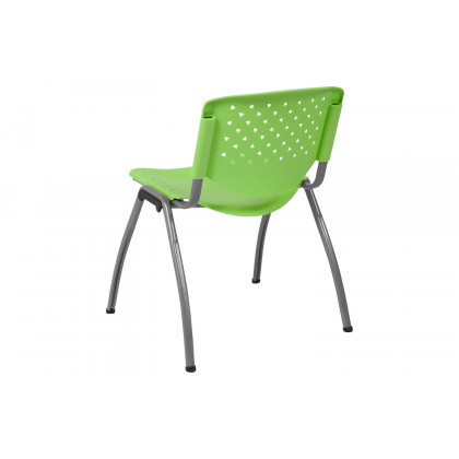 BLNK HERCULES Series Plastic Stack Chair with Titanium Gray Powder Coated Frame - Green