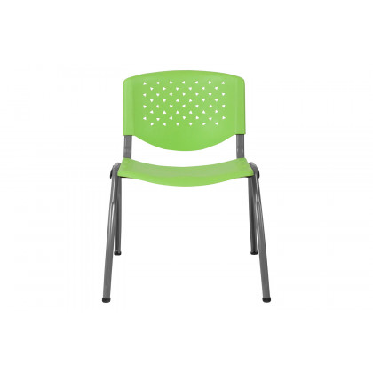 BLNK HERCULES Series Plastic Stack Chair with Titanium Gray Powder Coated Frame - Green