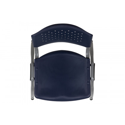 BLNK HERCULES Series Plastic Stack Chair with Titanium Gray Powder Coated Frame - Navy