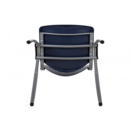 BLNK HERCULES Series Plastic Stack Chair with Titanium Gray Powder Coated Frame - Navy