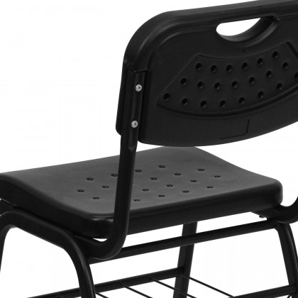 BLNK - HERCULES Series Chair with Black Frame and Book Basket