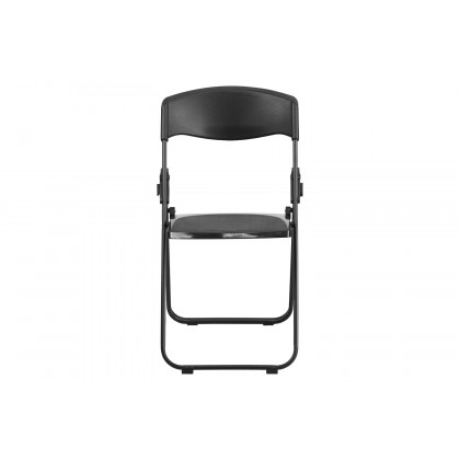 BLNK HERCULES Series Plastic Heavy Duty Folding Chair with Built-in Ganging Brackets - Black