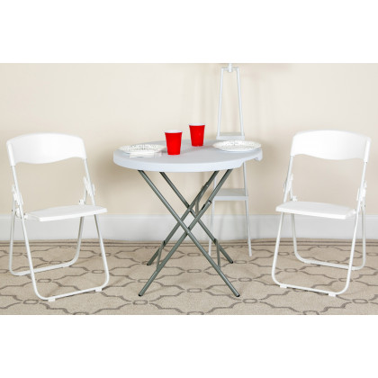 BLNK - HERCULES Series Plastic Heavy Duty Folding Chair with Built-in Ganging Brackets