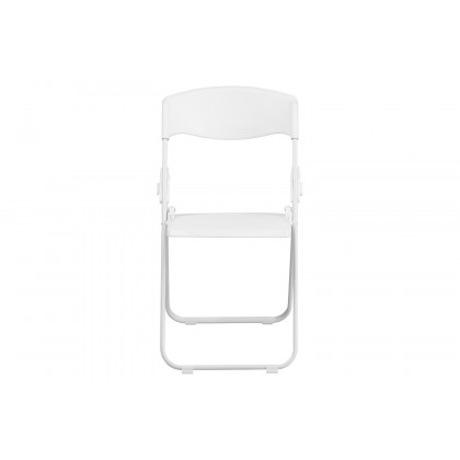BLNK HERCULES Series Plastic Heavy Duty Folding Chair with Built-in Ganging Brackets - White