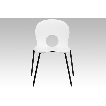 BLNK HERCULES Series Plastic Stack Chair with Black Frame - Designer White