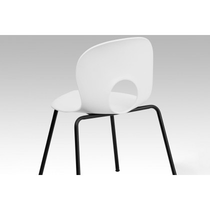 BLNK HERCULES Series Plastic Stack Chair with Black Frame - Designer White
