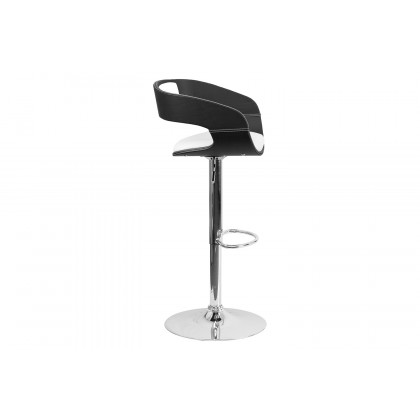 BLNK - Mayfair Bentwood Two Tone Black and White Vinyl Adjustable Height Bar Stool