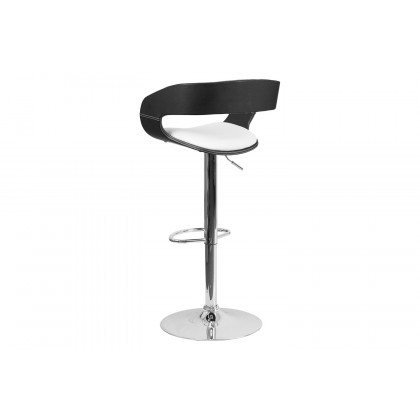 BLNK - Mayfair Bentwood Two Tone Black and White Vinyl Adjustable Height Bar Stool