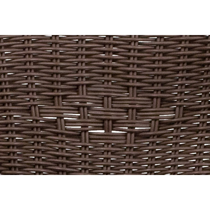 BLNK Cadiz Series Rattan Restaurant Patio Chair with Bamboo-Aluminum Frame - Dark Brown/Red