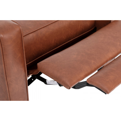 BLNK Ezra LeatherSoft Mid-Century Modern Upholstered Button Tufted Pushback Recliner - Brown