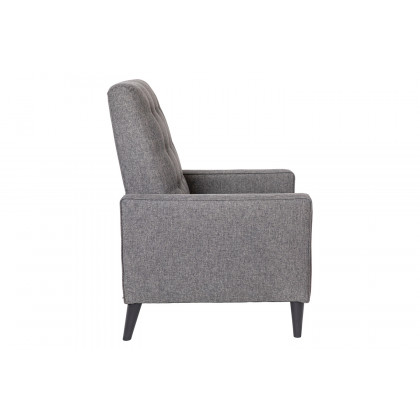 BLNK Ezra Fabric Mid-Century Modern Upholstered Button Tufted Pushback Recliner - Gray