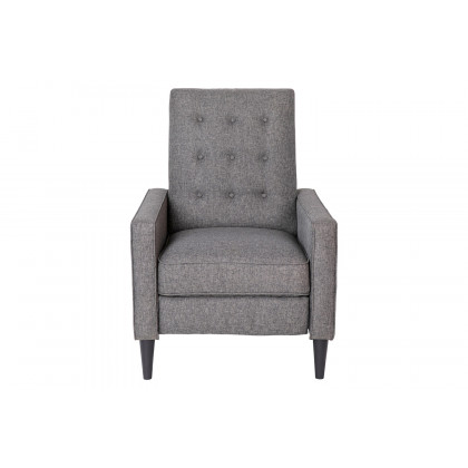 BLNK Ezra Fabric Mid-Century Modern Upholstered Button Tufted Pushback Recliner - Gray