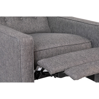 BLNK Ezra Fabric Mid-Century Modern Upholstered Button Tufted Pushback Recliner - Gray