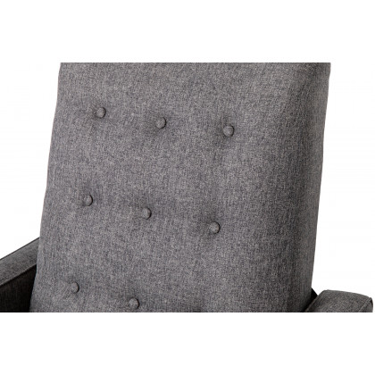 BLNK Ezra Fabric Mid-Century Modern Upholstered Button Tufted Pushback Recliner - Gray