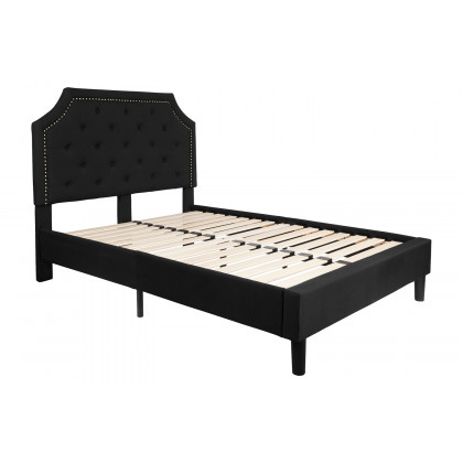 BLNK Brighton Tufted Upholstered Platform Bed - Black, Full Size