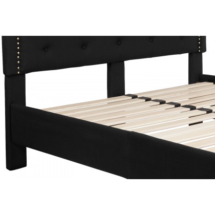 BLNK Brighton Tufted Upholstered Platform Bed - Black, Full Size