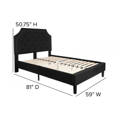 BLNK Brighton Tufted Upholstered Platform Bed - Black, Full Size