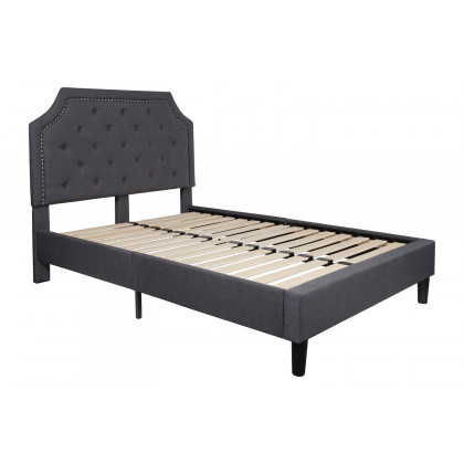 BLNK Brighton Tufted Upholstered Platform Bed - Dark Gray, Full Size