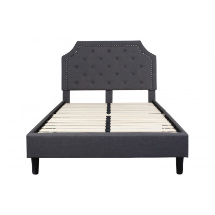 BLNK Brighton Tufted Upholstered Platform Bed - Dark Gray, Full Size