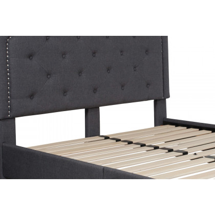 BLNK Brighton Tufted Upholstered Platform Bed - Dark Gray, Full Size