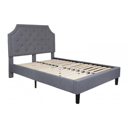 BLNK Brighton Tufted Upholstered Platform Bed - Light Gray, Full Size