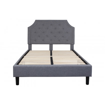 BLNK Brighton Tufted Upholstered Platform Bed - Light Gray, Full Size