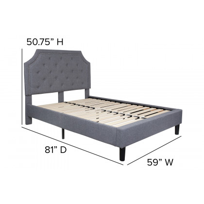 BLNK Brighton Tufted Upholstered Platform Bed - Light Gray, Full Size