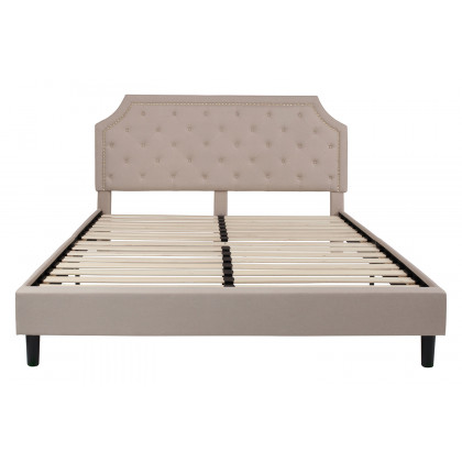 BLNK Brighton Tufted Upholstered Platform Bed - Beige, King Size