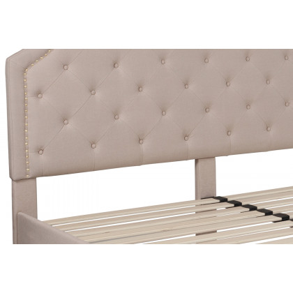BLNK Brighton Tufted Upholstered Platform Bed - Beige, King Size