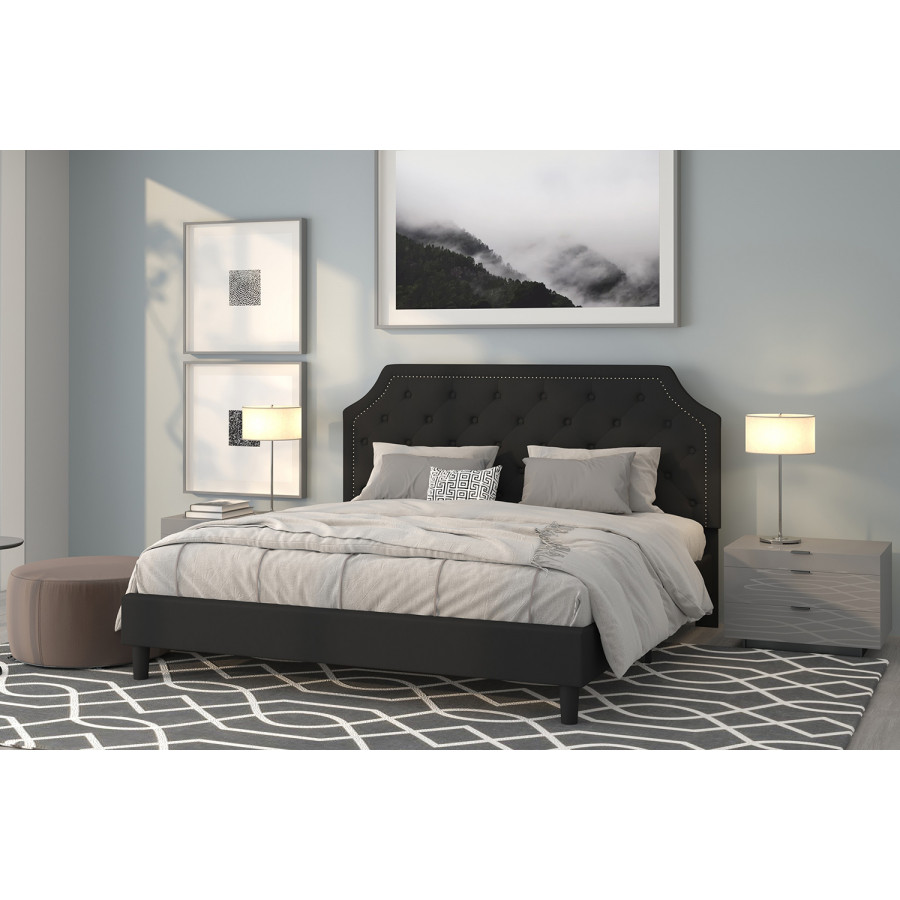 BLNK Brighton Tufted Upholstered Platform Bed - Black, King Size