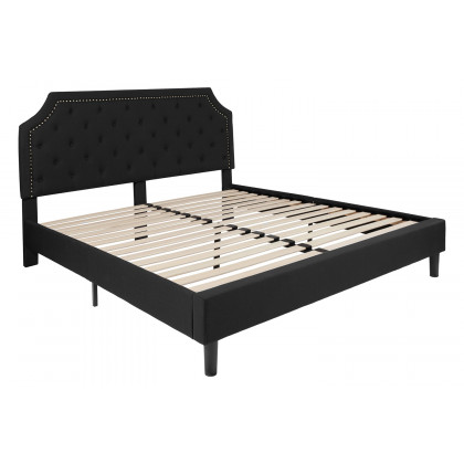 BLNK Brighton Tufted Upholstered Platform Bed - Black, King Size