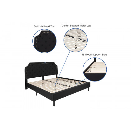 BLNK Brighton Tufted Upholstered Platform Bed - Black, King Size