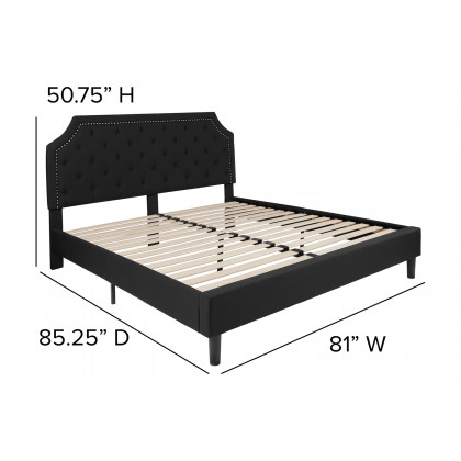 BLNK Brighton Tufted Upholstered Platform Bed - Black, King Size